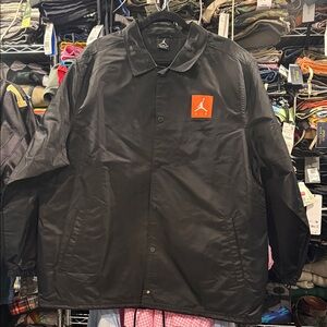 Jordan Black Windbreaker with Orange Logo